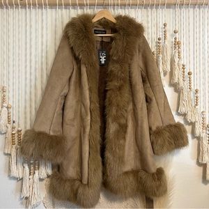 Donna Salyers Fabulous Furs - Penny Lane Style Brown Faux Fur Coat